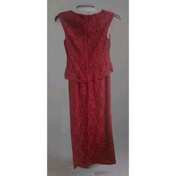 Lauren Ralph Lauren Evening Red Lace Gown 4P Petite – Wedding Guest, Holiday... - Picture 3 of 13